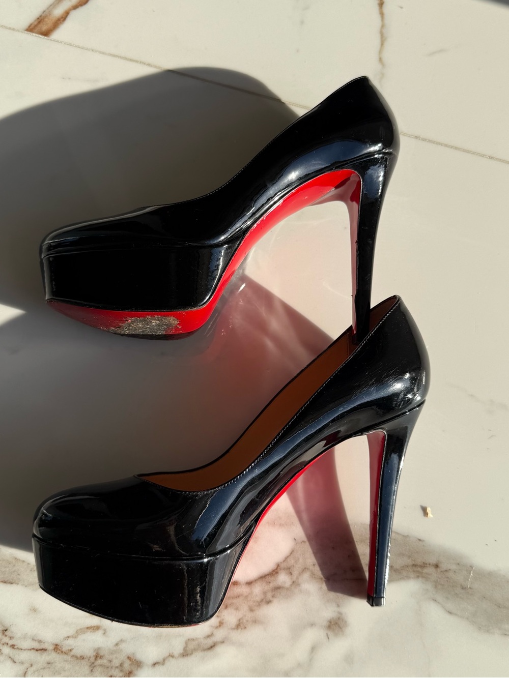 Christian Louboutin Black Patent Leather Bianca 120 - Picture 4 of 6